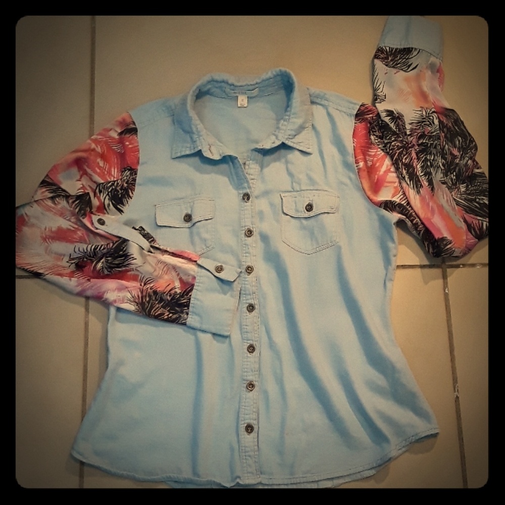 Miami nights denim blouse